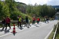 Zug der Demonstranten auf der L326